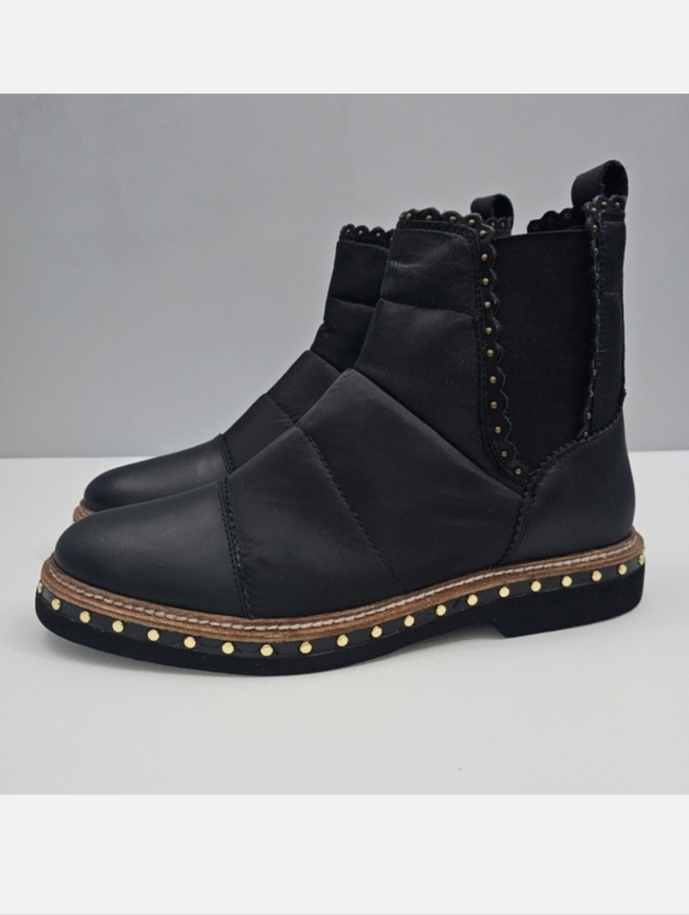 Free People Atlas Ankle Boot Womens EU 39.5 Black Quilted Puffer Chelsea Winter